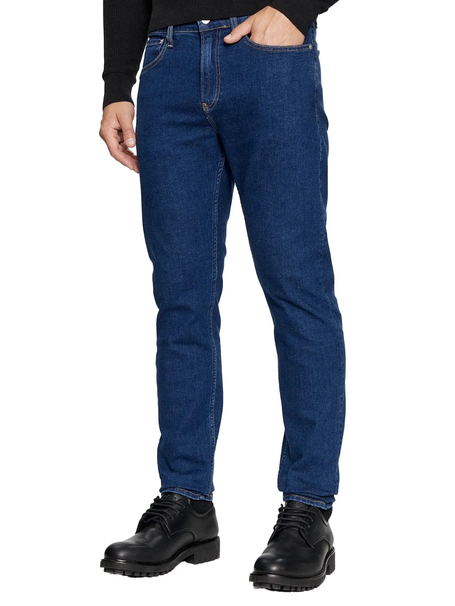 Jeans slim con 5 tasche denim scuro