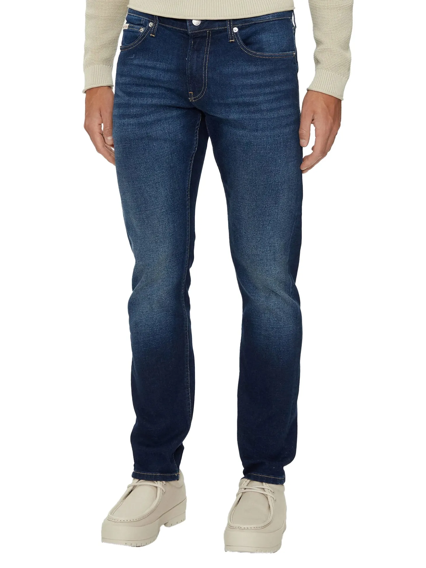 Jeans slim con vita bassa denim scuro