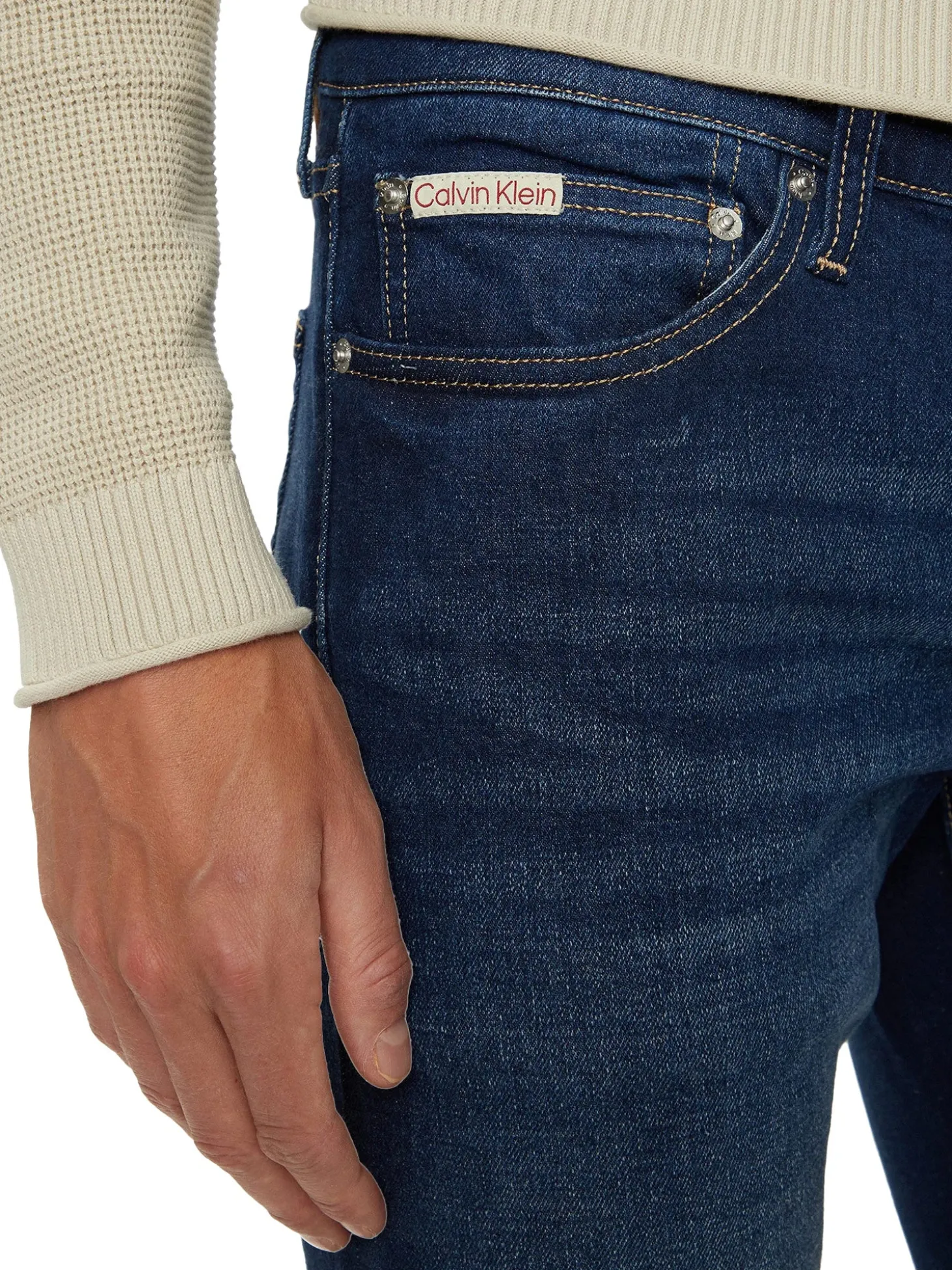 Jeans slim con vita bassa denim scuro