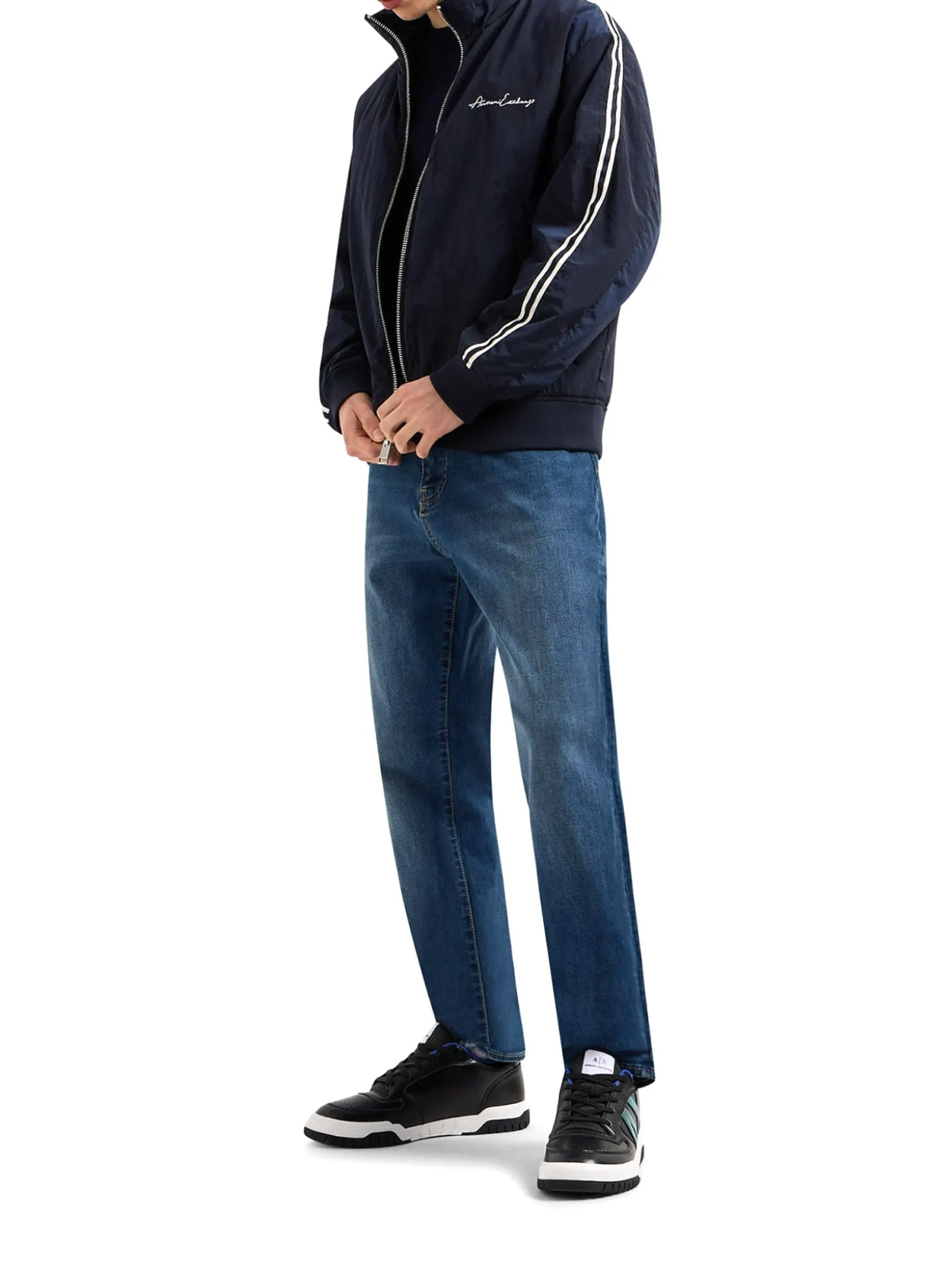 Jeans slim stretch denim medio slavato