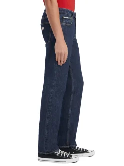 Jeans straight a vita media g16 denim scuro