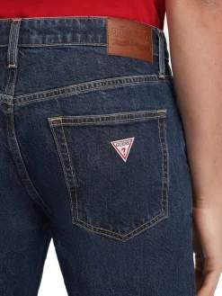 Jeans straight a vita media g16 denim scuro