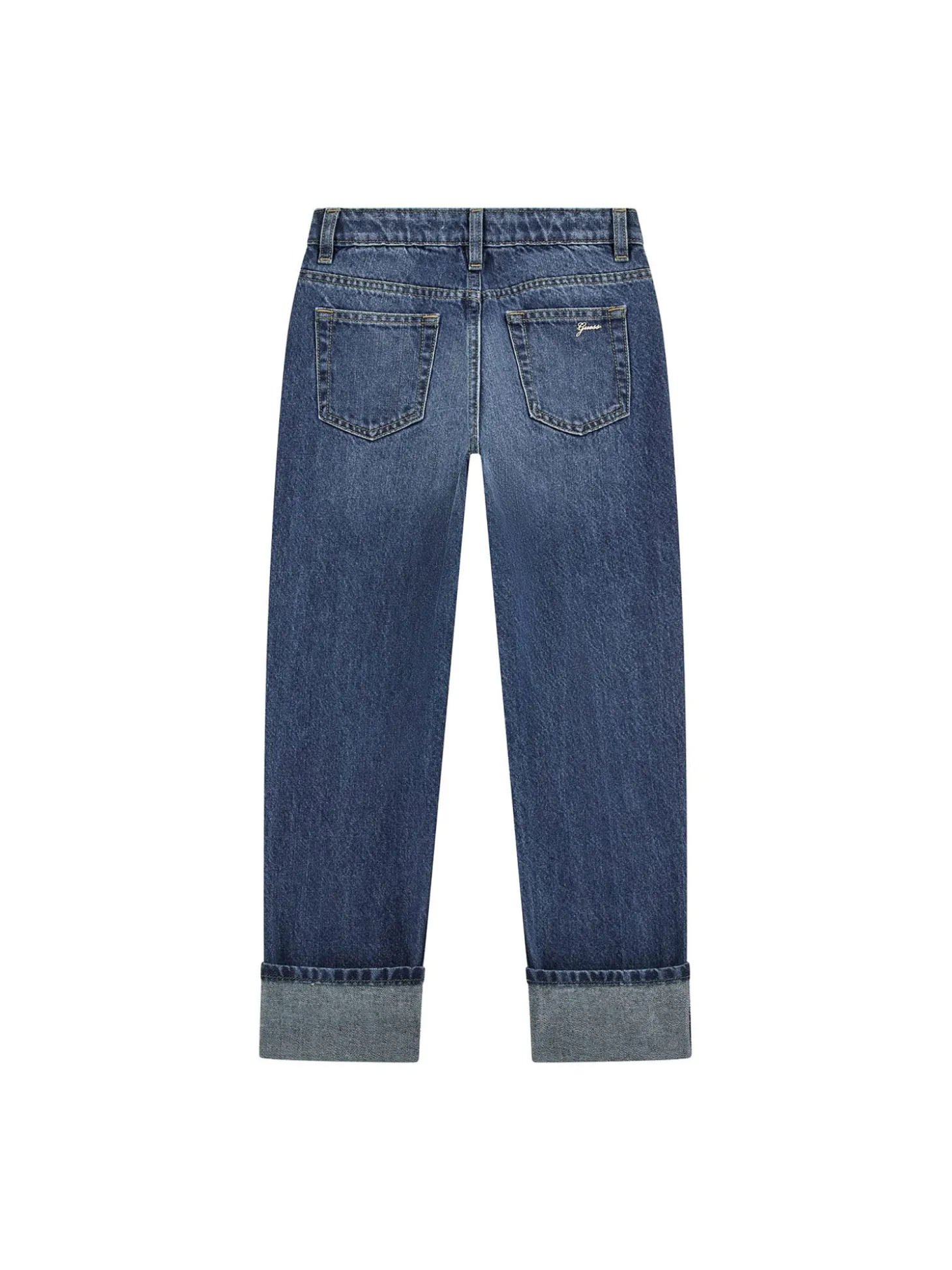 Jeans straight lurex in denim medio