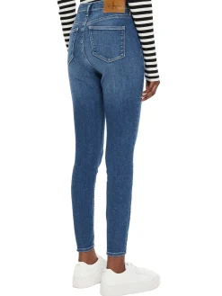 Jeans super skinny a vita alta denim medio