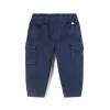 Jogging cargo in cotone bluette