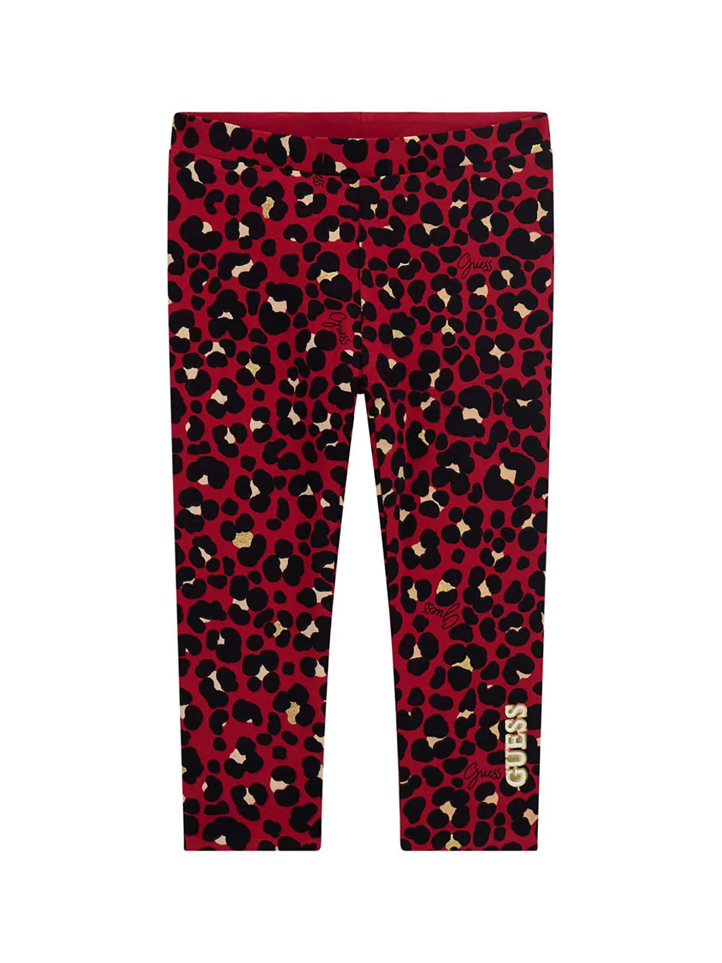 Leggings reversibile in fantasia leopardo e rosso basic