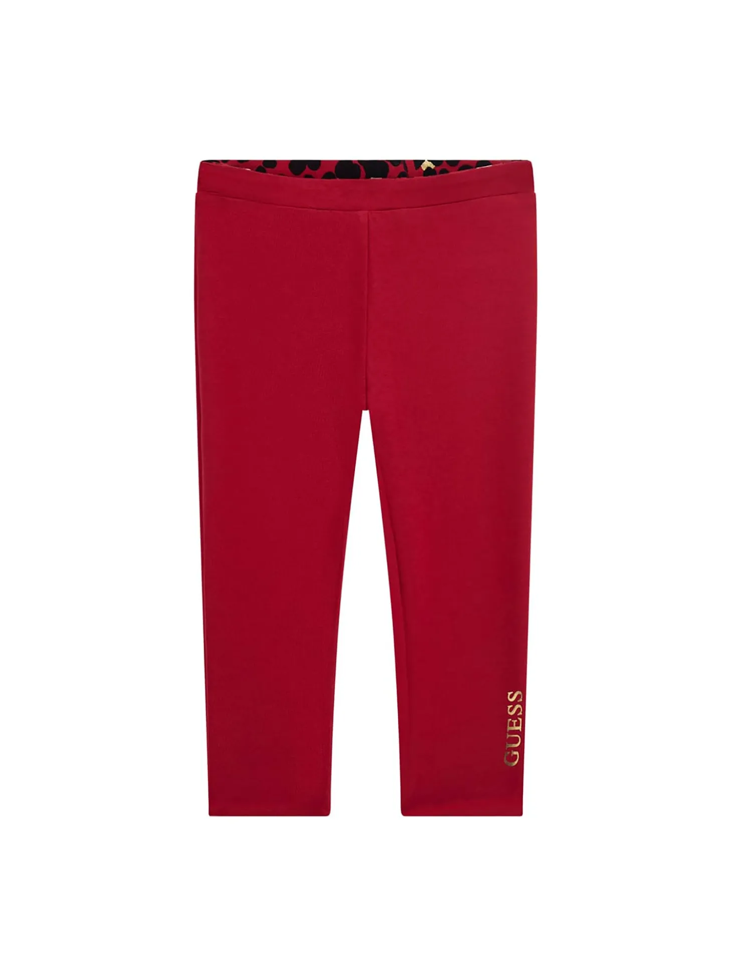 Leggings reversibile in fantasia leopardo e rosso basic