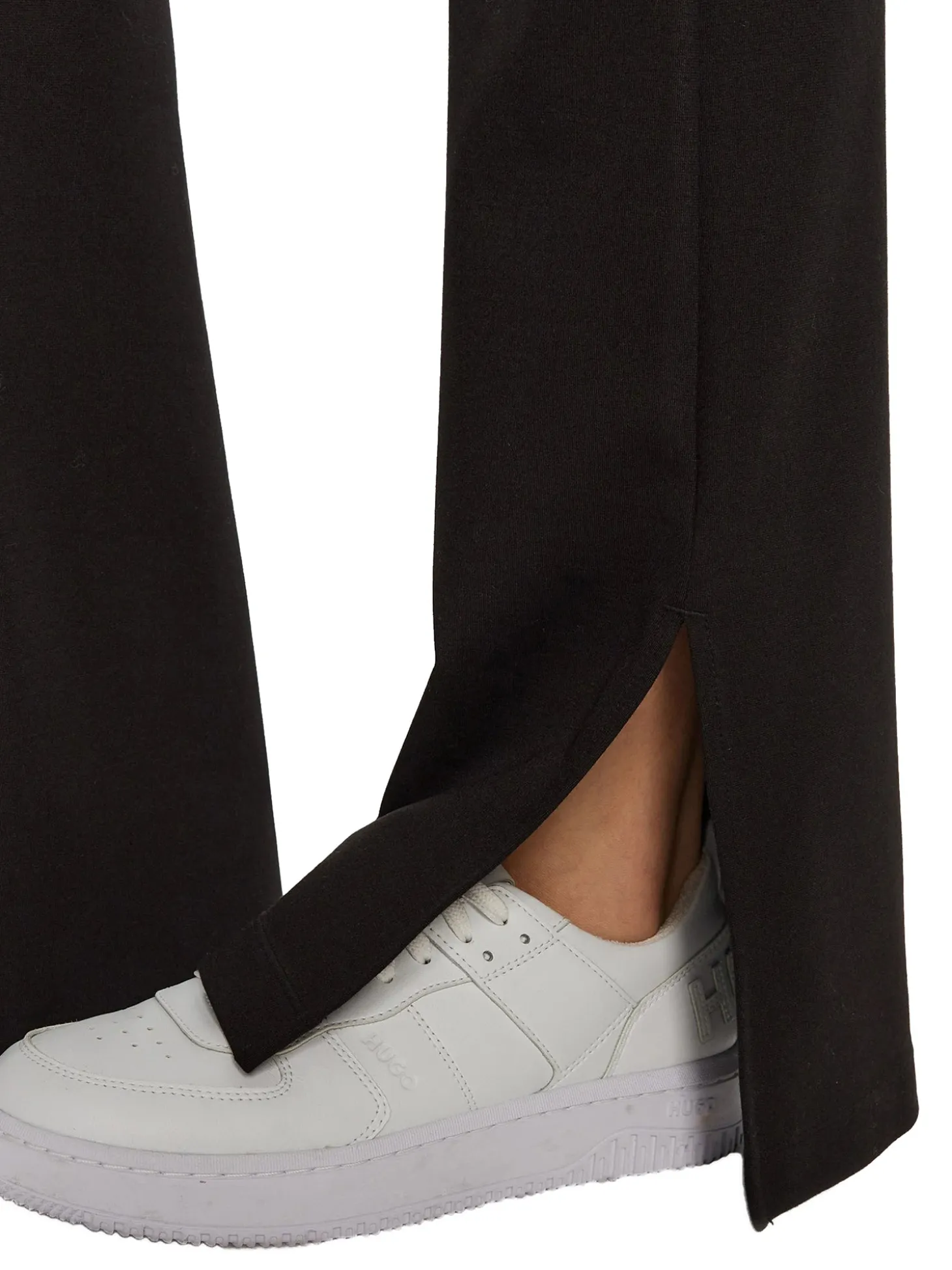 Leggins con spacco alla caviglia nero