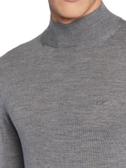 Lupetto in lana merino grigio medio