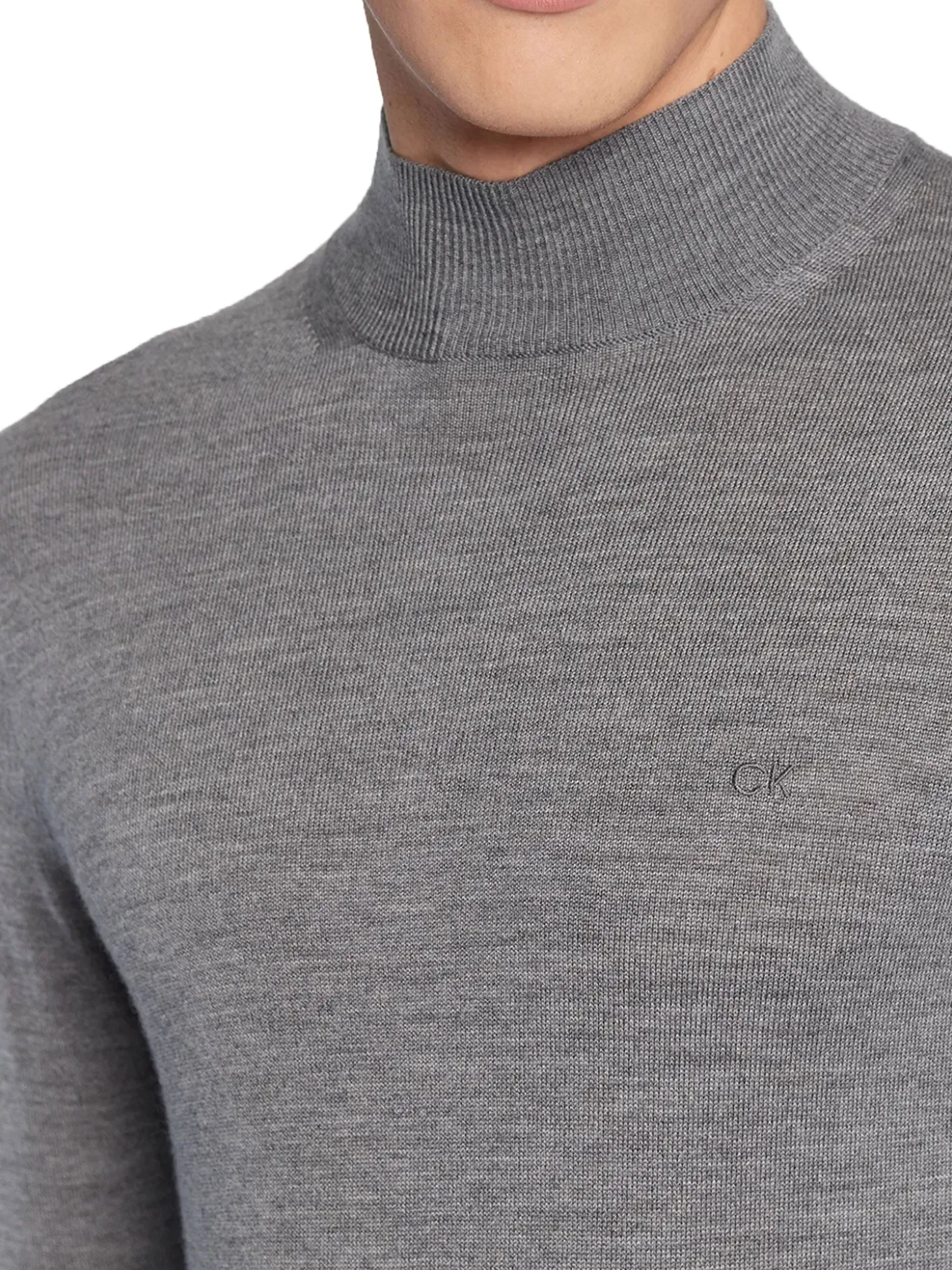 Lupetto in lana merino grigio medio