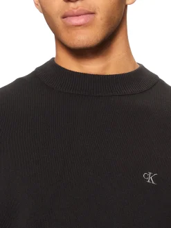 Lupetto logo monogram sul petto in cotone nero