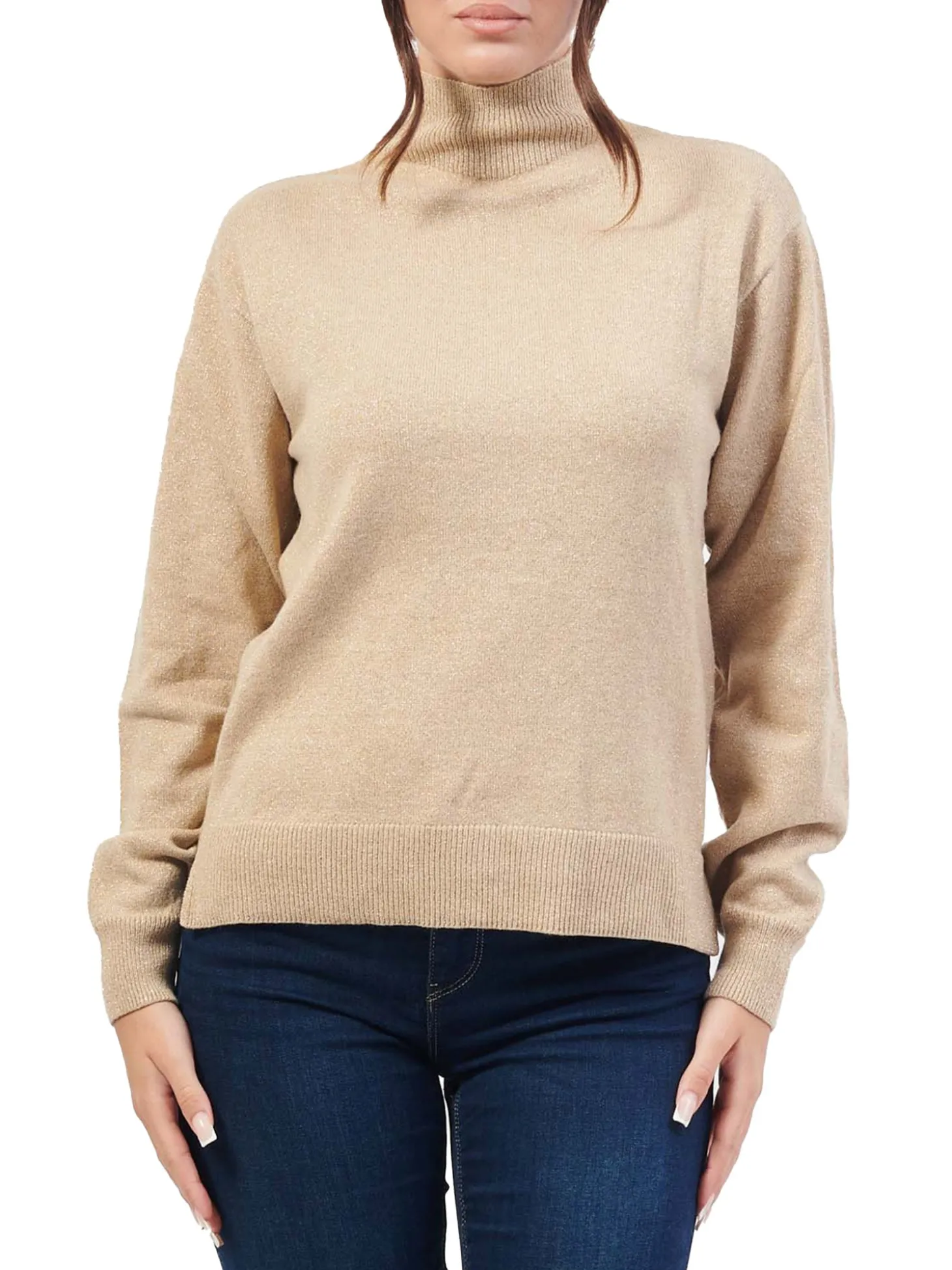 Lupetto manica lunga lurex oro