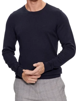 Maglia a girocollo in lana merino ink
