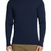 Maglia a girocollo in lana merino blu