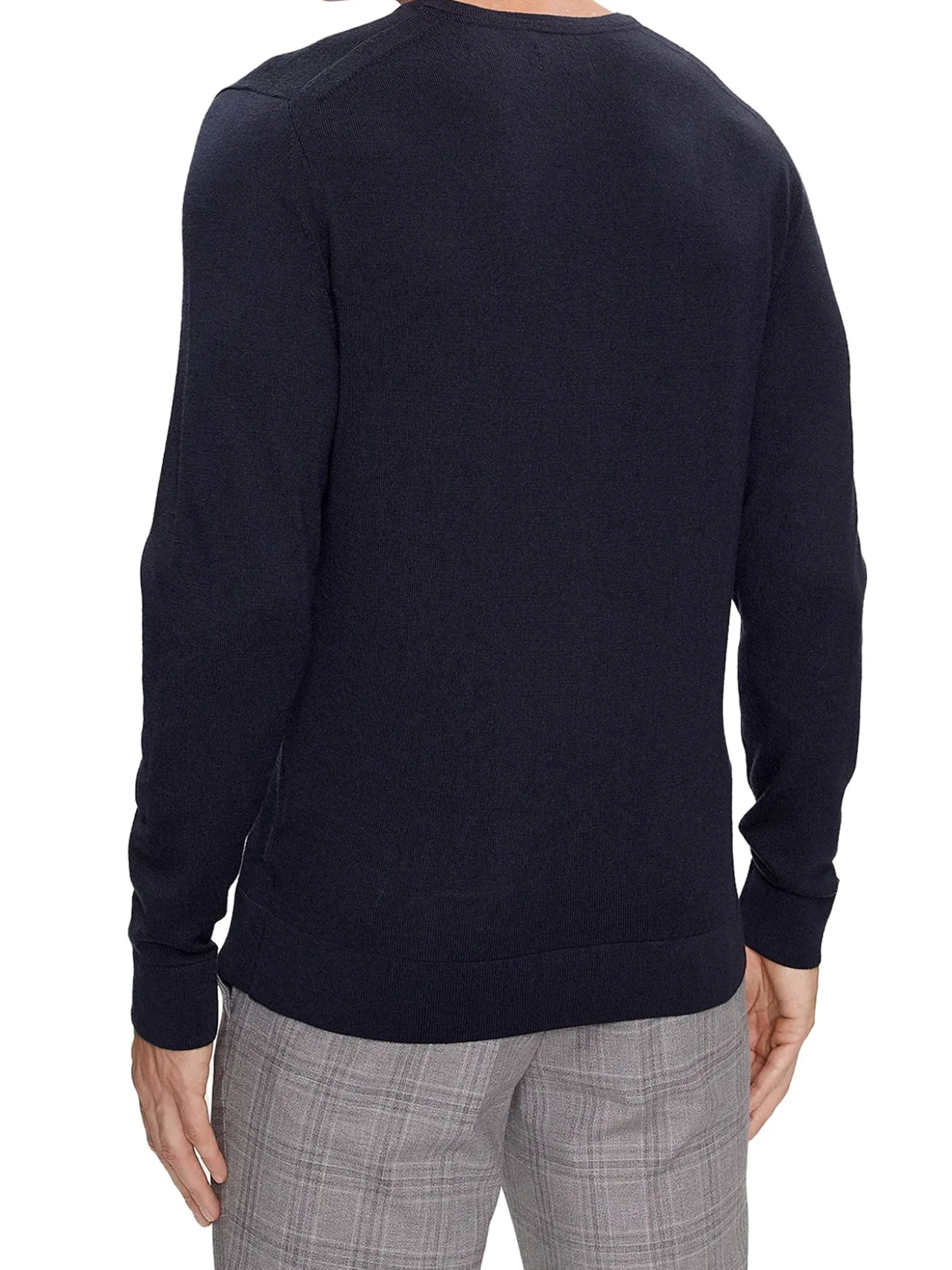 Maglia a girocollo in lana merino ink