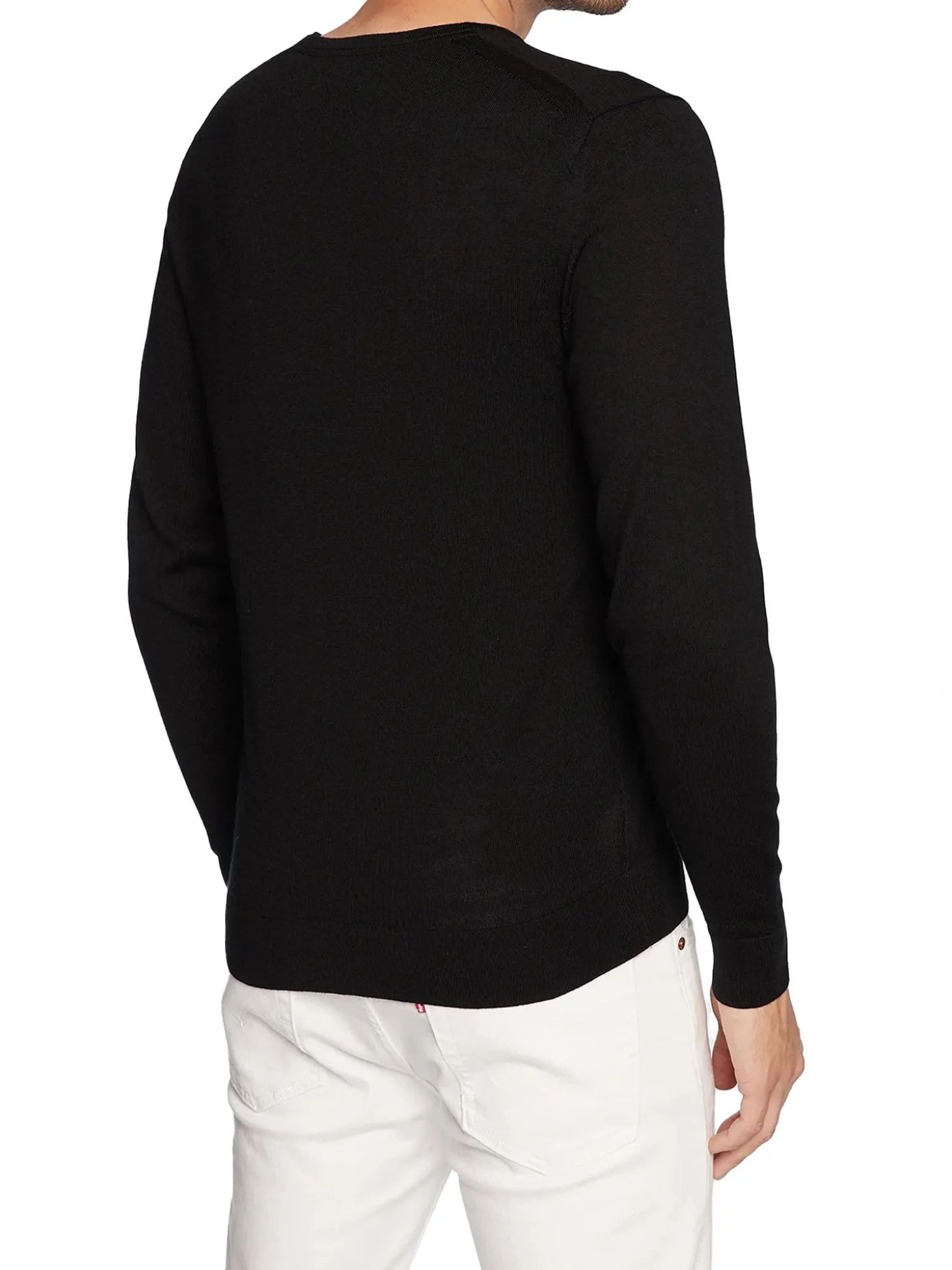 Maglia a girocollo in lana merino nero
