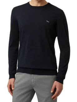Maglia essentials in cotone e cashmere blu