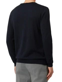 Maglia essentials in cotone e cashmere blu
