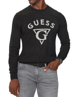 Maglia girocollo con logo nero