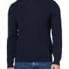 Maglia girocollo lavorata blu