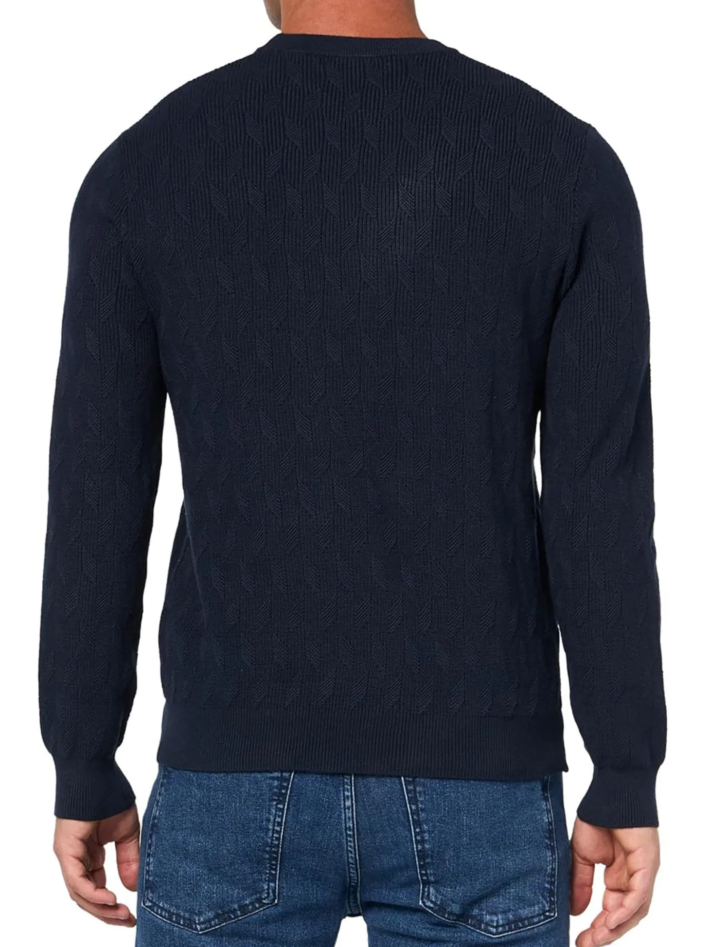 Maglia girocollo lavorata blu