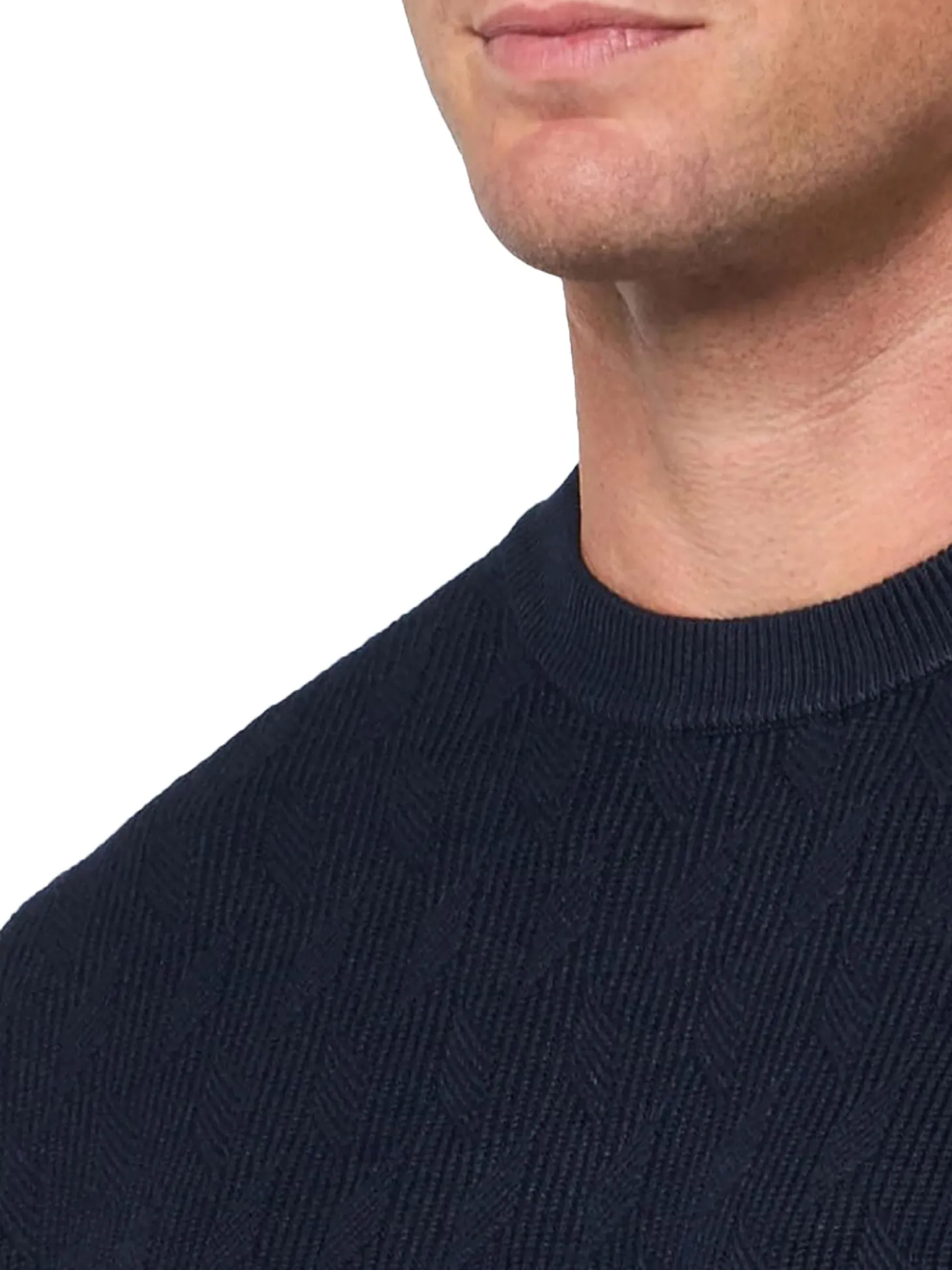 Maglia girocollo lavorata blu