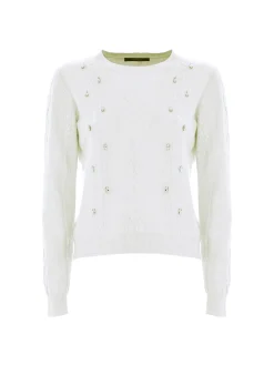Maglia girocollo Regis con strass perla