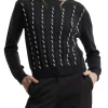 Maglia girocollo Tilla con perle nero