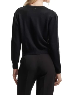 Maglia girocollo Tilla con perle nero