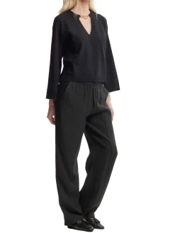 Maglia Irmo con scollo a V e dettaglio catena nero