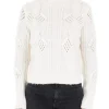 Maglia Orsolina a dolcevita con intrecci bianco