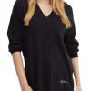 Maglia scollo a V manica lunga Matilda nero