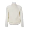 Maglione a collo alto con texture elegante panna