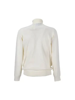 Maglione a collo alto con texture elegante panna
