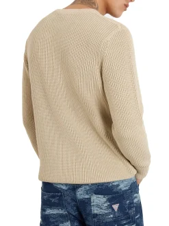 Maglione a costine beige