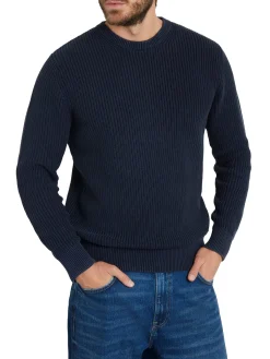 Maglione a costine blu