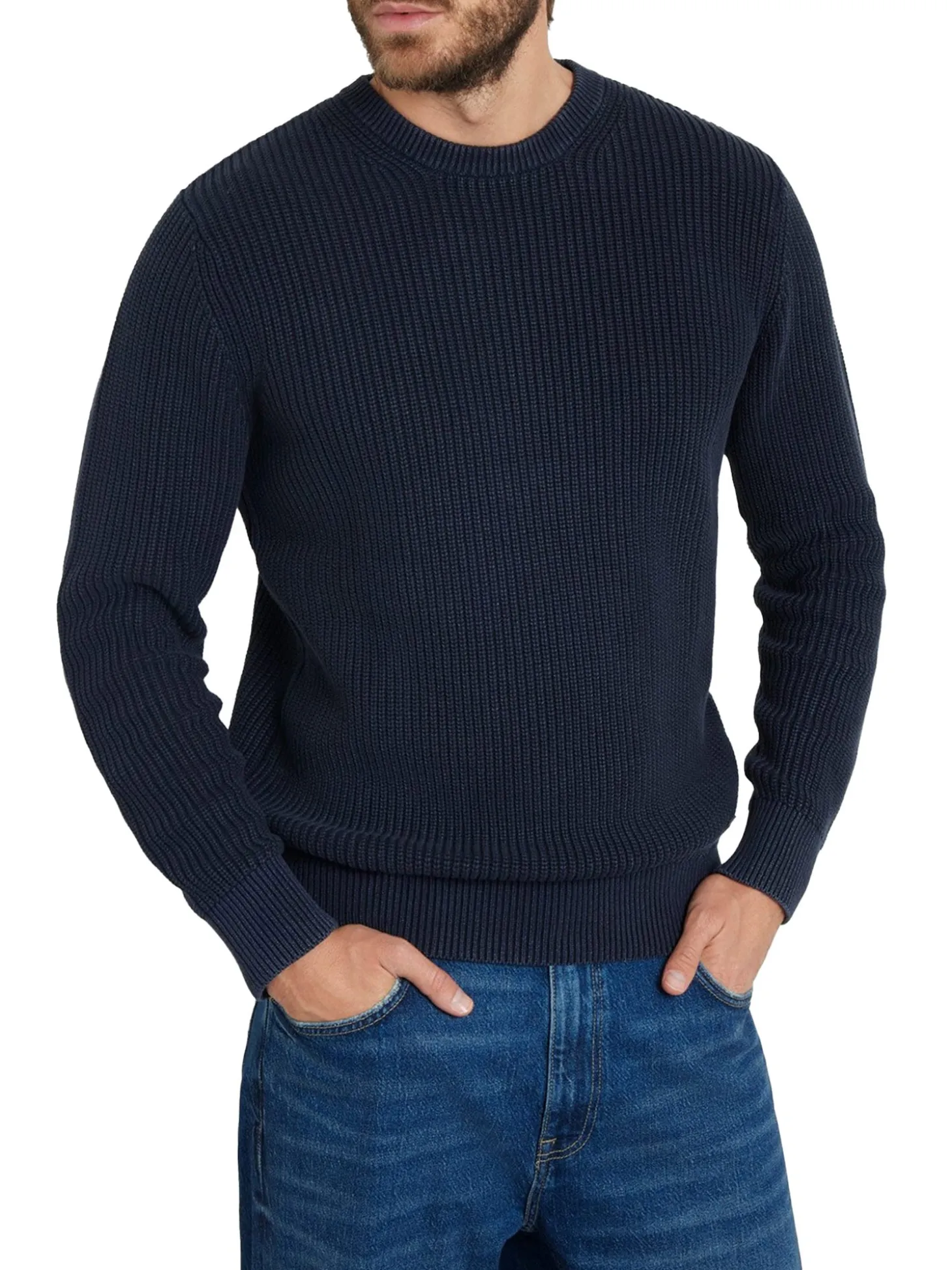 Maglione a costine blu