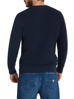 Maglione a costine blu