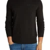 Maglione a girocollo con logo sul petto nero
