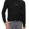 Maglione a girocollo con logo frontale nero