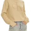 Maglione a girocollo in maglia a coste kaki