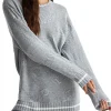 Maglione ampio manica lunga con logo allover grigio