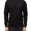Maglione girocollo a coste nero