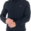 Maglione girocollo a coste blu