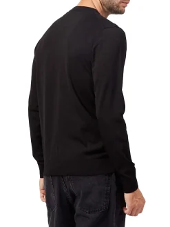 Maglione girocollo a coste nero