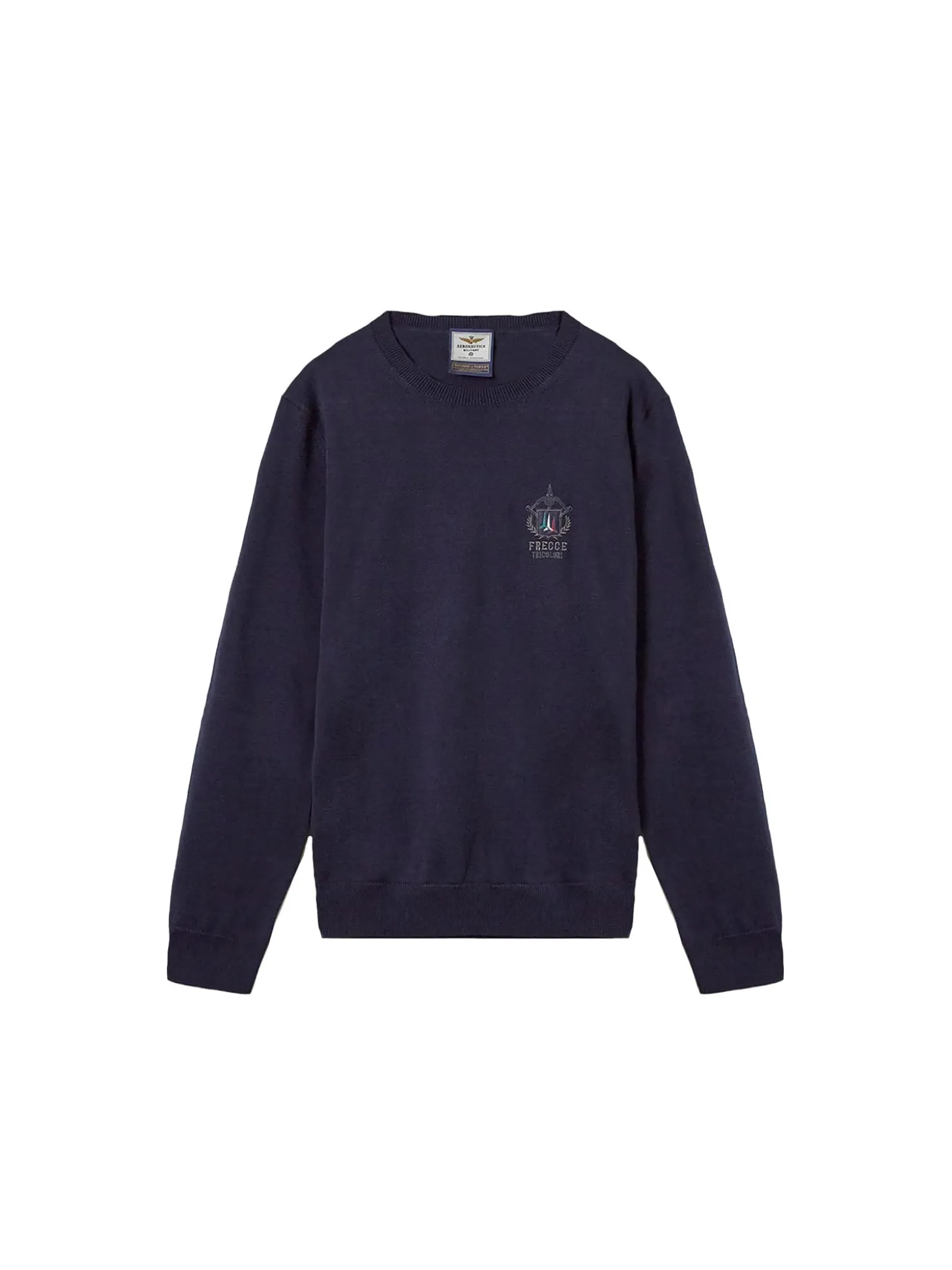 Maglione girocollo con patch Frecce Tricolori blu notte
