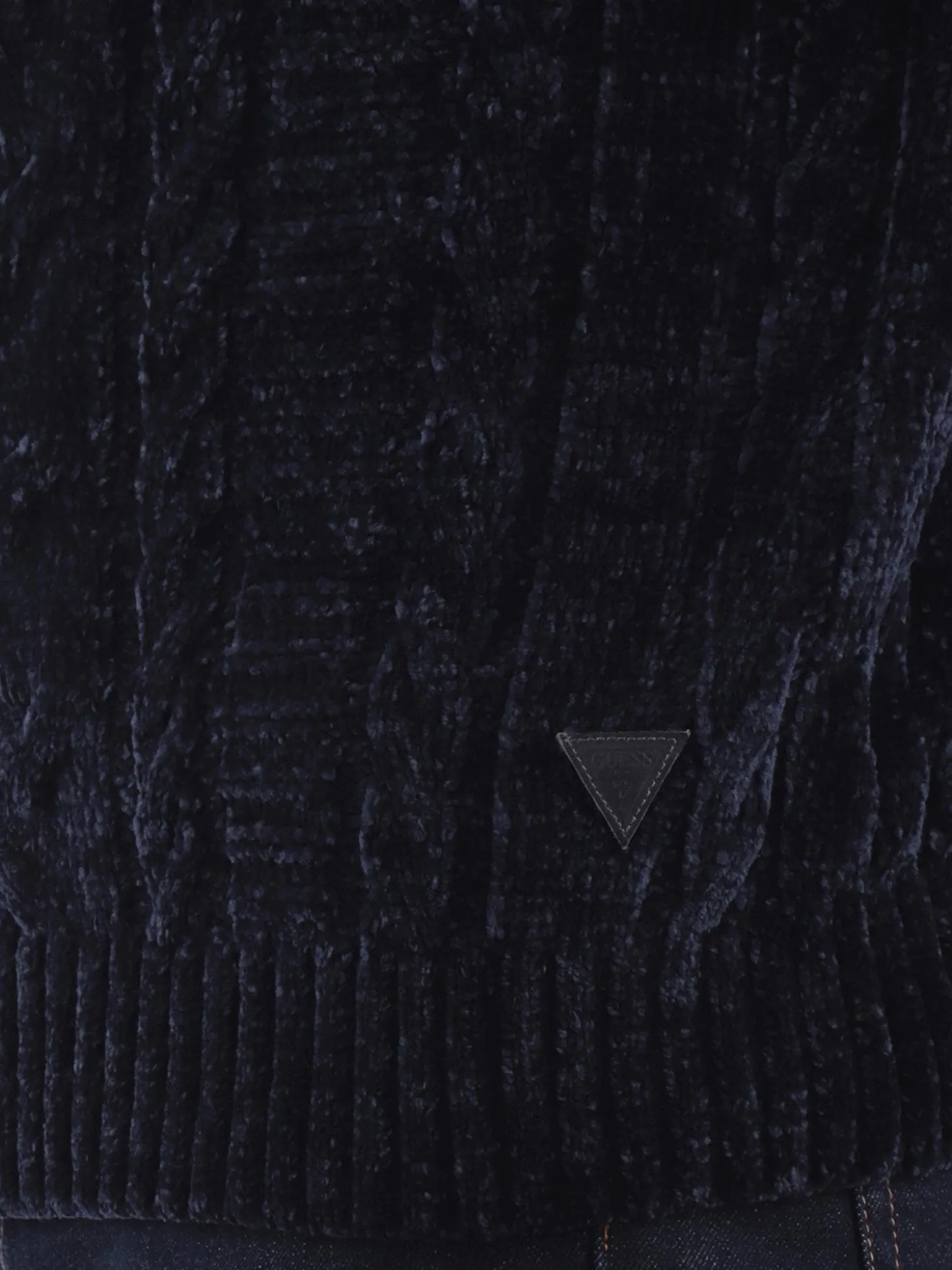 Maglione girocollo in ciniglia blu