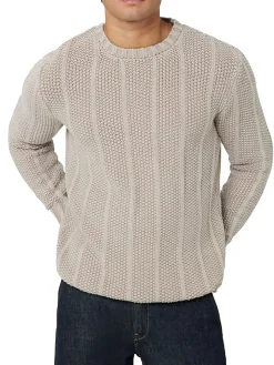 Maglione girocollo in misto cotone sabbia