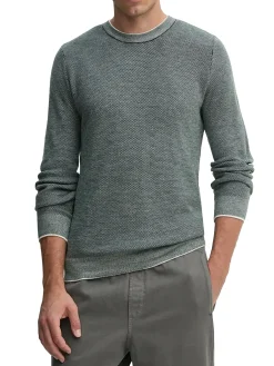 Maglione girocollo in misto lana verde