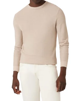 Maglione girocollo in misto lana beige